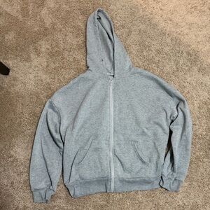 ROMWE Men's Gray Zip-Up Sweater